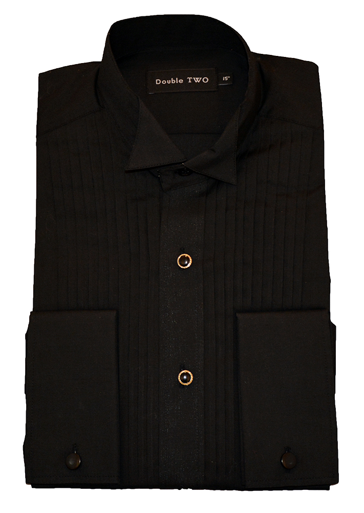 Double TWO - Cotton / Nylon dinner jacket shirt black